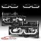 1988-1998 Fit Chevy C/k 1500/2500/3500 Gmc Led Tube Black Replacement Headlights