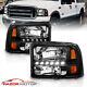 1999-2004 For Ford F250/f350 Superduty Excursion Led Black Harley Headlight