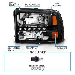 1999-2004 for Ford F250/F350 Superduty Excursion LED Black Harley Headlight