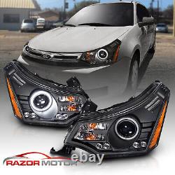 2008-2011 Black LED + LED Halo Projector Headlight For Ford Focus Coupe / Sedan