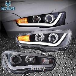 2VLAND LED Headlights For 2008-17 Mitsubishi Lancer EVO X Front Lamps Indicator