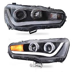 2VLAND LED Headlights For 2008-17 Mitsubishi Lancer EVO X Front Lamps Indicator