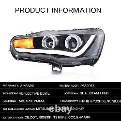 2VLAND LED Headlights For 2008-17 Mitsubishi Lancer EVO X Front Lamps Indicator