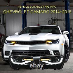 2VLAND LED Projector Headlights For 2014 2015 Chevrolet Chevy Camaro Sequential