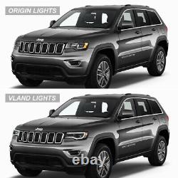 2 VLAND LED Headlights For Jeep Grand Cherokee 2014-2022 WithBlue DRL Animation