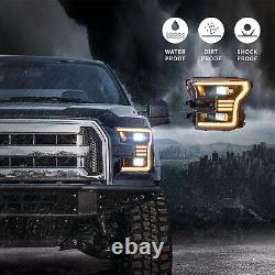 2 VLAND LED Projector Headlights For 2015-2017 Ford F-150 2016-2021 SVT Raptor