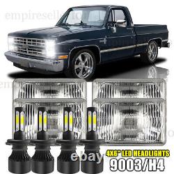 4PCS 4X6 LED Headlights High-Lo Beam For Chevy C10 Pickup 1981-87 Ford Mustang