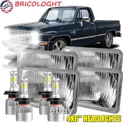 4PCS 4X6 LED Headlights High-Lo Beam For Chevy C10 Pickup 1981-87 Ford Mustang