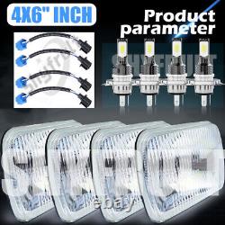 4pcs 4x6 LED Headlights HI-LO Beam Lamp for Chevy Pickup 1981-87 C10 K10 Blazer