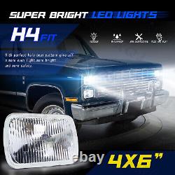 4pcs 4x6 LED Headlights HI-LO Beam Lamp for Chevy Pickup 1981-87 C10 K10 Blazer