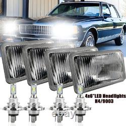 4pcs 4x6'' LED Headlights Hi-Low For 1977-1986 Chevrolet Caprice Monte Carlo