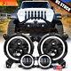 7 Combo Led Headlights Halo Ring For Jeep Wrangler Jl Jlu Gladiator 2018-2023