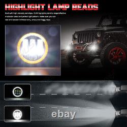 7 Inch LED Headlights Fog Lights Turn Signal Combo For 2003-2007 Jeep Liberty