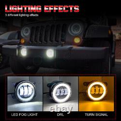 7 Inch LED Headlights Fog Lights Turn Signal Combo For 2003-2007 Jeep Liberty