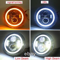 7 LED Halo Headlights Fog Turn Lamps Combo for Jeep Wrangler JK JKU Tail Lights