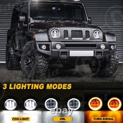 7 LED Headlights Fog & Turn Signals Tail Lights Combo For Jeep Wrangler JK JKU