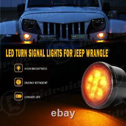 7 LED Headlights Halo Fog Turn Fender Lamp Tail Lights for Jeep Wrangler JK JKU