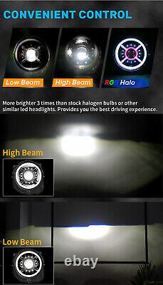 9 Inch RGB LED Headlights Halo For Jeep Renegade 2015 2016 2017 2018 2019 2020