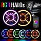 9 Inch Rgb Led Headlights Halo For Jeep Wrangler Jl Jlu Gladiator Jt 2018+ Pair