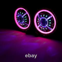 9 Inch RGB LED Headlights Halo For Jeep Wrangler JL JLU Gladiator JT 2018+ Pair