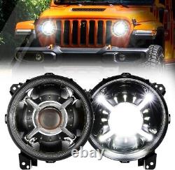 9 LED Headlights for Jeep Wrangler JL JLU Unlimited Sport Rubicon Sahara 18-23