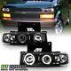 Black 1995-2005 Chevy Astro Gmc Safari Led Halo Projector Headlights Left+right