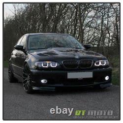 Black 2002-2005 BMW E46 Sedan 3-Series LED 3D Style Halo Projector Headlights