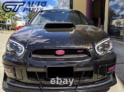 Black 3D LED Angle Eyes Projector Headlights for 03-05 Subaru Impreza WRX STI GD