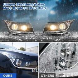 Black Headlights For 2011-2015 Chevy Cruze LED Strip DRL Projector Headlamps