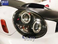 Black LED Angel Eyes Projector Headlights for 00-02 Subaru Impreza WRX STI GD