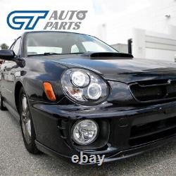 Black LED Angel Eyes Projector Headlights for 00-02 Subaru Impreza WRX STI GD