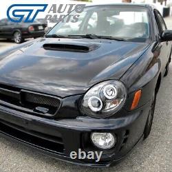 Black LED Angel Eyes Projector Headlights for 00-02 Subaru Impreza WRX STI GD