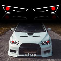 Blackout Vland LED Headlights For 2008-2017 Mitsubishi Lancer EVO X withDemon Eyes