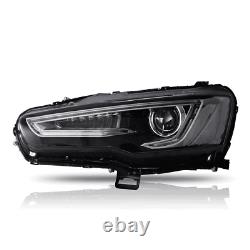 Blackout Vland LED Headlights For 2008-2017 Mitsubishi Lancer EVO X withDemon Eyes