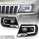 Blk 1999-2004 Jeep Grand Cherokee Optic Led Tube Projector Headlights Headlamps