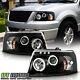 Blk 2003-2006 Ford Expedition Led Halo Projector Headlights Headlamps Left+right