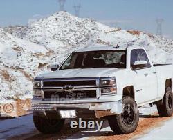 Chrome Headlights For 2014-2015 Chevy Silverado LED DRL Light Bar Headlamps PAIR