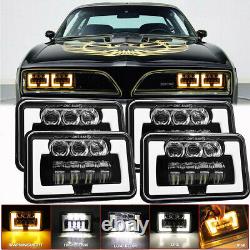 DOT 4x6 LED Headlights DRL Hi/Lo DRL For Pontiac Firebird 1977-1981 Grand Prix