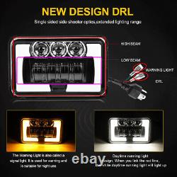 DOT 4x6 LED Headlights DRL Hi/Lo DRL For Pontiac Firebird 1977-1981 Grand Prix