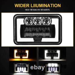 DOT 4x6 LED Headlights DRL Hi/Lo DRL For Pontiac Firebird 1977-1981 Grand Prix