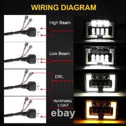 DOT 4x6 LED Headlights DRL Hi/Lo DRL For Pontiac Firebird 1977-1981 Grand Prix