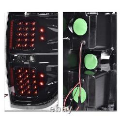 Dual Led Projector Headlights Black+ LED Tail Lights Fit For 09-2014 Ford F150