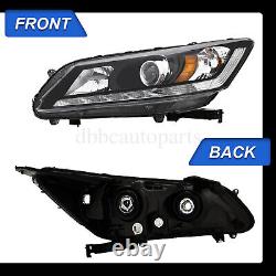 Fit For 2013-2015 Honda Accord Headlight Headlamp Halogen WithLED DRL LH RH