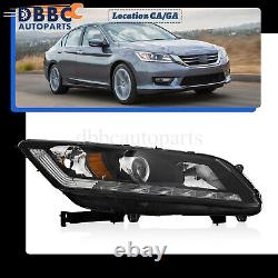 Fit For 2013-2015 Honda Accord Headlight Headlamp Halogen WithLED DRL LH RH