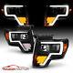 For 09-14 Ford F150 Pickup G3 Black Led Plank Projector Headlights With Led Signal