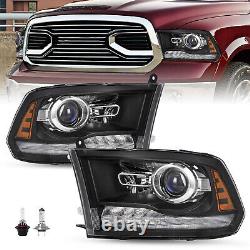 For 09-18 Dodge Ram 1500 10-18 2500 3500 Led Drl Projector Upgrade Headlights