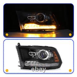 For 09-18 Dodge Ram 1500 10-18 2500 3500 Led Drl Projector Upgrade Headlights