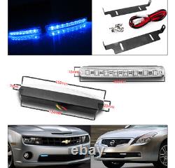 For 09-21 Nissan Frontier LED Tube Projector Black Headlights withBlue DRL Signal