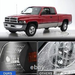 For 1994-2002 Dodge Ram 1500 2500 3500 LED DRL Headlights+Fog Lights Left+Right