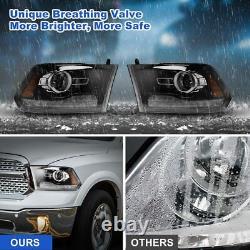 For 2009-2018 Dodge Ram 1500 2500 3500 LED DRL Projector Headlights Lamps Pair